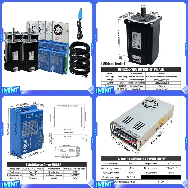 4 Axis Nema 34 Closed Loop Ste - огляд і ціна Hybrid Servo Driver Nema 34 8.5Nm