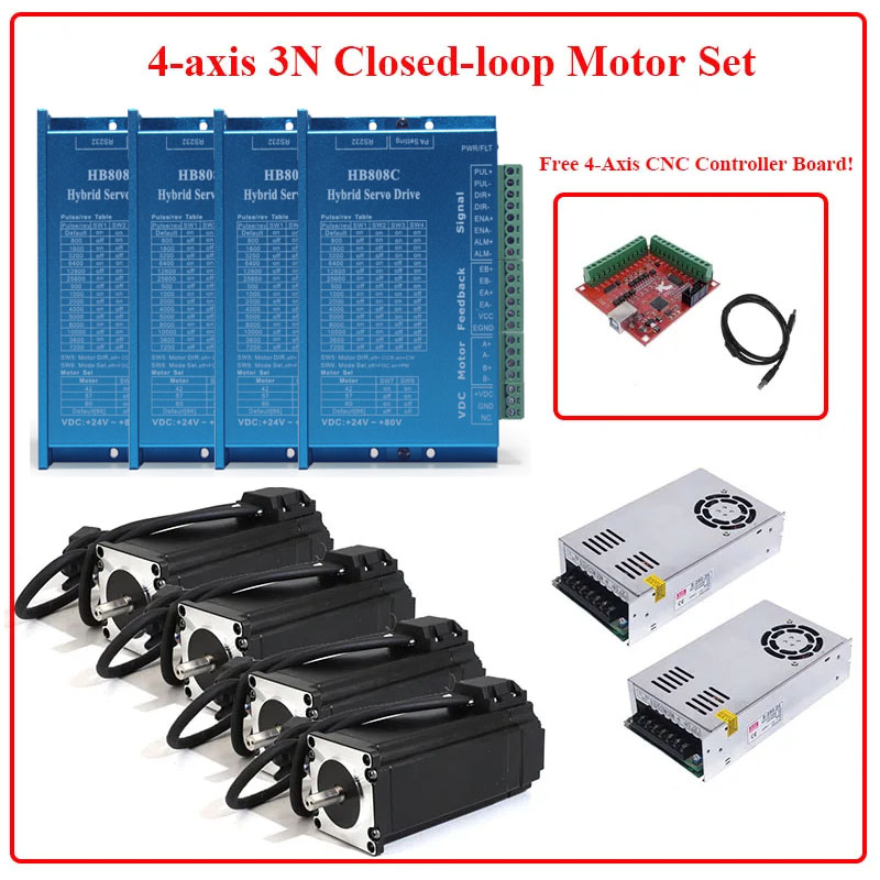 4 Axis Nema 23 Closed Loop Ste - огляд і ціна Nema 23 Closed Loop Stepper Motor Driver Kit