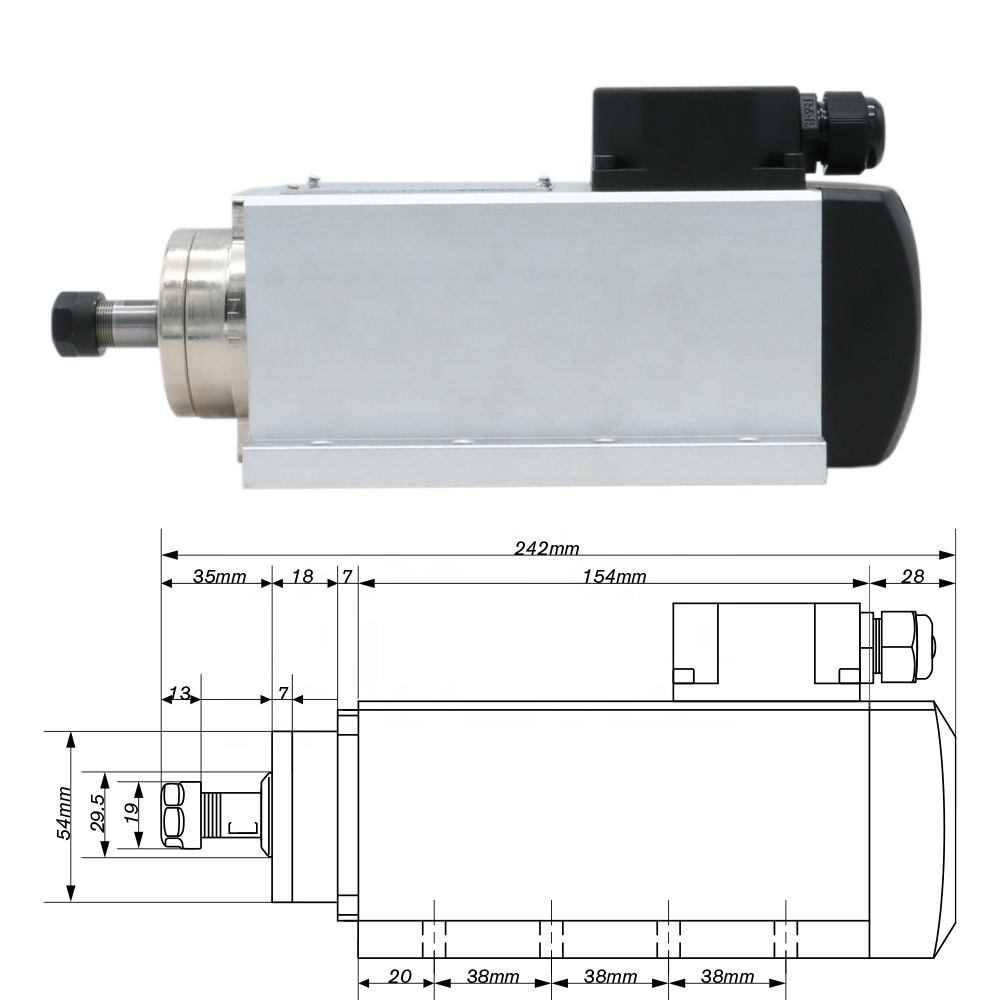 1.5kw Flash air Cooled Spindle - огляд і ціна Air Cooled 1.5Kw Spindle Motor Inverter 110V